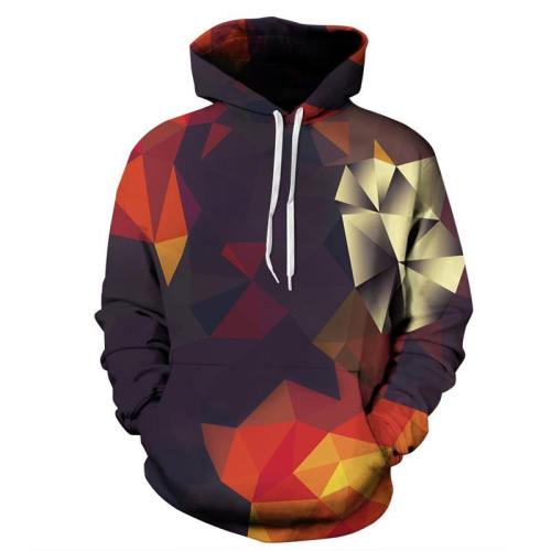 Geometric Abstract Graphic 3D Painted Hoodie Sweatshirt