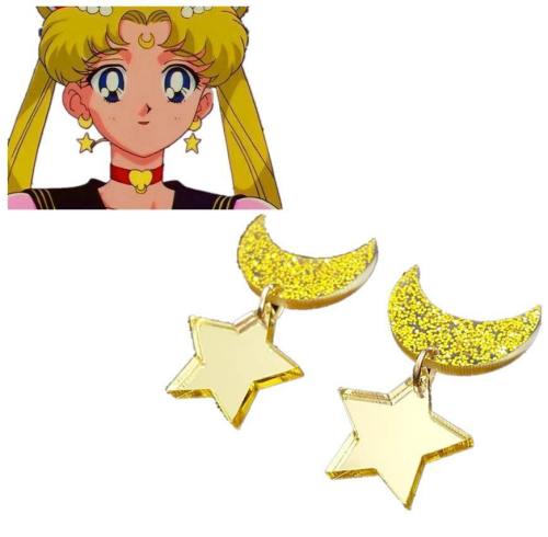 Sailor Moon Cosplay Kawaii Star Moon Space Earrings Ear Clip Gifts