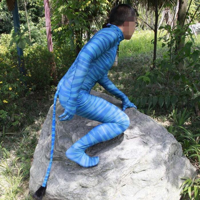 Adult Kids Avatar 2 Na'Vi Cosplay Costume Zentai Bodysuit Suit Jumpsuit