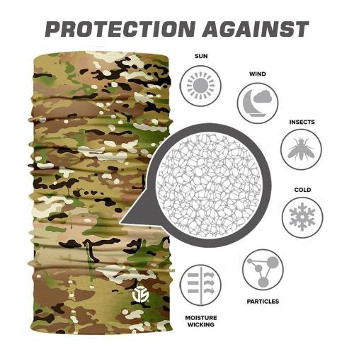 Seamless 3D Camouflage Neck Gaiter Face Shield Mask