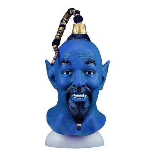Movie Aladdin And The Magic Lamp Mask Latex Blue Elf Halloween Cosplay Mask