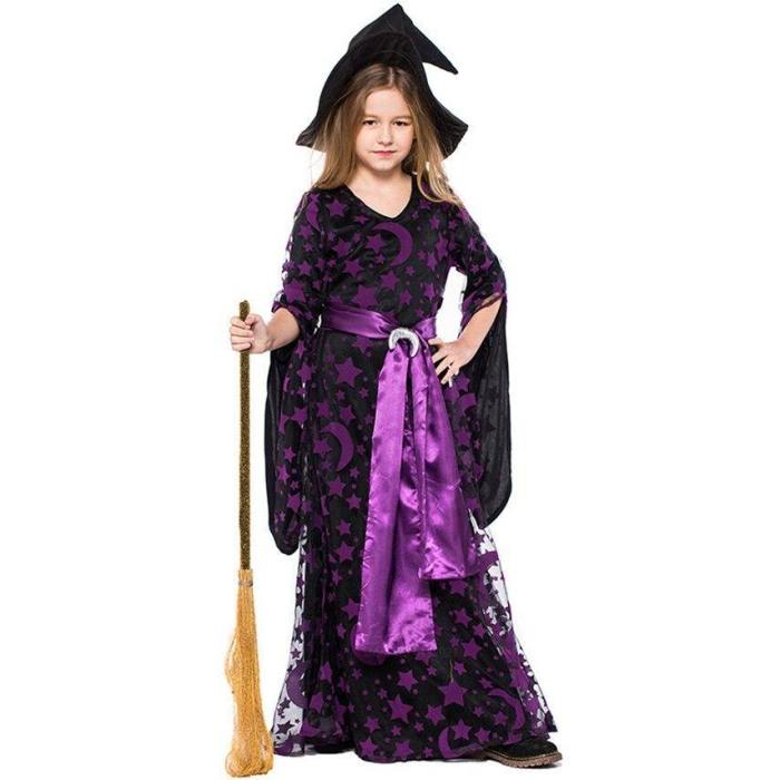 Witch Dress Halloween Costumes Cosplay Girls Stage Performance Clothing