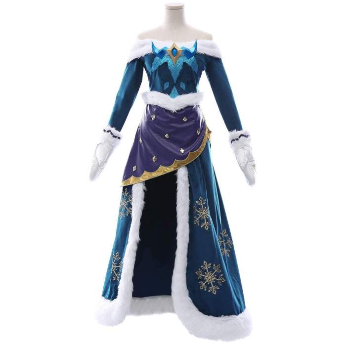 League Of Legends Soraka Snowdown Skin Outfit Cosplay Costume Female