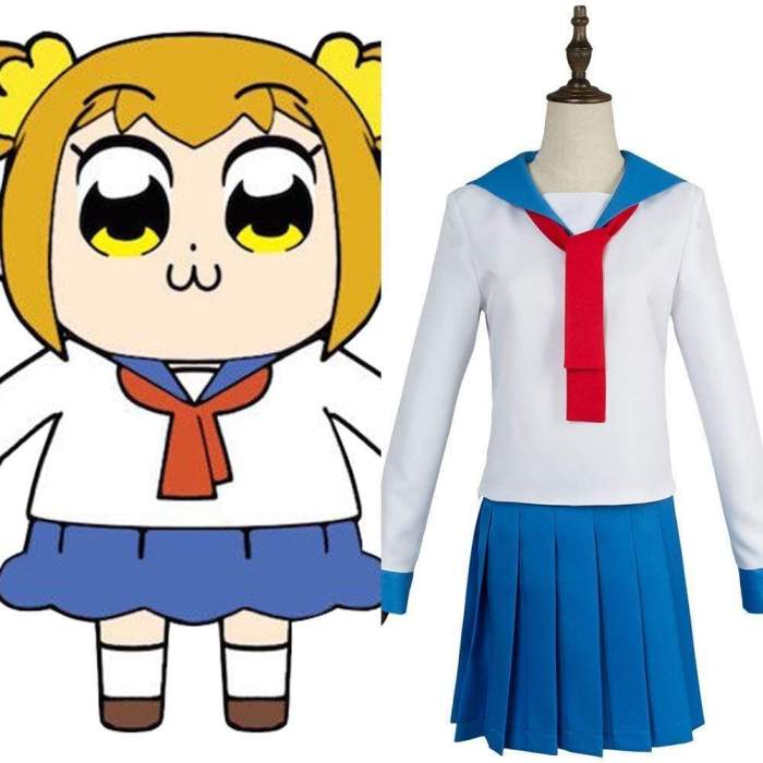 Anime Pop Team Epic Poputepipikku Popuko Pipimi Sailor Suit School Uniform Dress Cosplay Costume