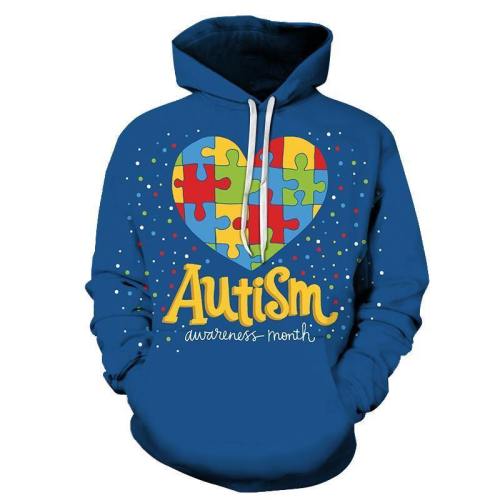 Celebrate Autism Awareness Month 3D - Sweatshirt, Hoodie, Pullover - Support Autism Awareness Movement