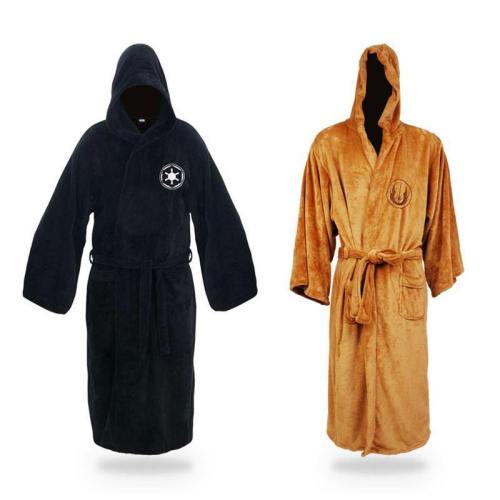 Star Wars Men Cosplay Kimono Bathrobe Winter Flannel Sleepwear Dressing Gown Male Jedi Empire Bath Robe Halloween Costume