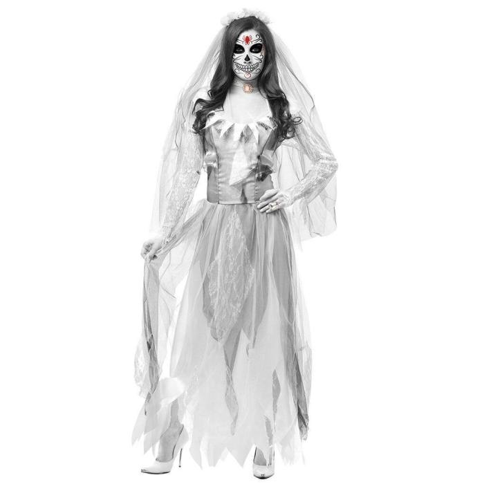 Halloween Horror Ghost Dead Corpse Zombie Bride Dress Cosplay Costumes