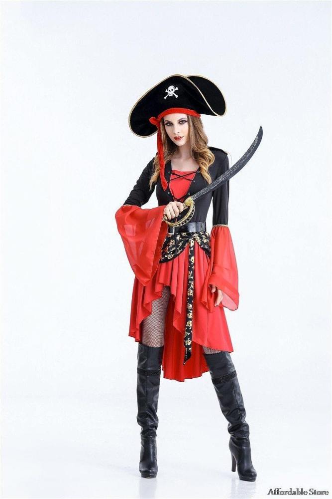 Halloween Costume Caribbean Pirate Costume Witch Game Suit Witch Costume Uniform Tempt Night Club Cosplay Dress
