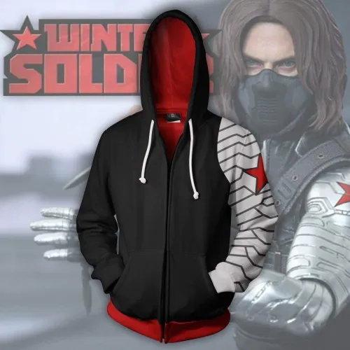 Captain America Hoodie - Winter Soldier Zip Up Hoodie