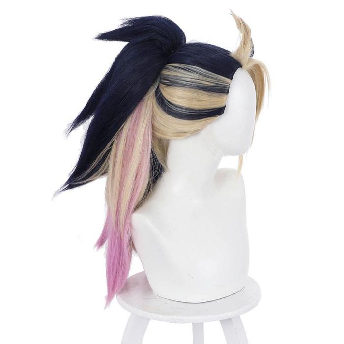 League Of Legends Lol Kda Groups Akali The Rogue Assassin Carnival Halloween Party Props Cosplay Wig