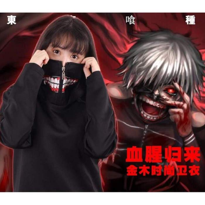 New Tokyo Ghoul hooded hoody Anime Ken Kaneki Cosplay Hooded overcoat Fashion Men 3D Short Sleeve hoodies