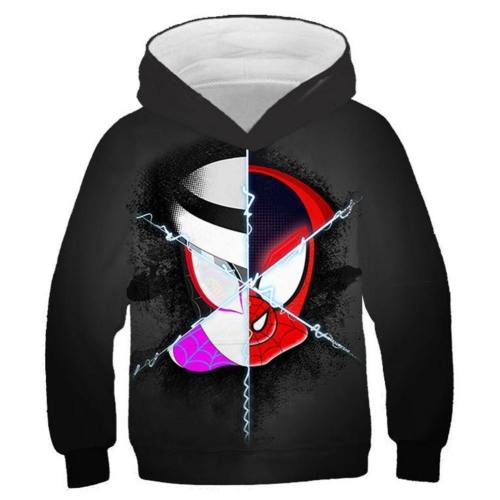 Kids Spider-Man: Into The Spider-Verse Hoodies Gwen Miles Morales Printed Pullover Jacket Sweatshirt