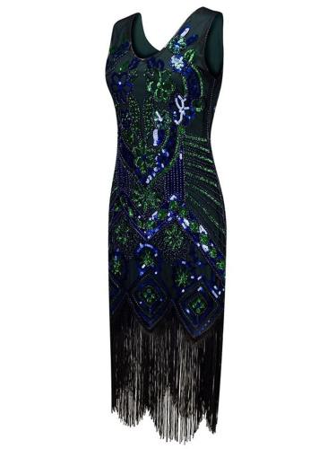 Sequined Fringed Latin Party Dress