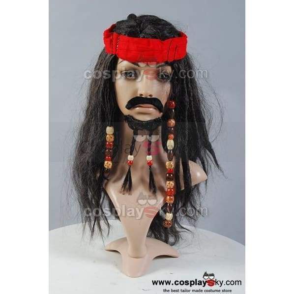 Pirates Of The Caribbean Jack Sparrow Hat Wig Headband Set