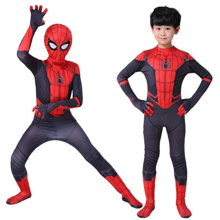Kids Far From Home Peter Parker Spider Man Cosplay Costumes Bodysuit