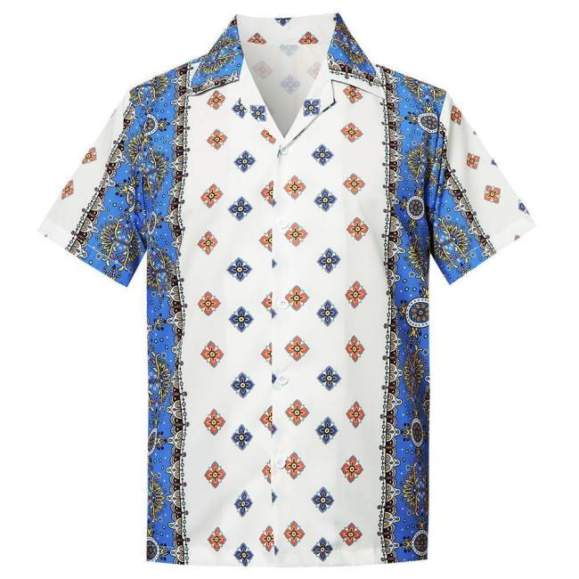Men'S Hawaiian Shirt Floral Pattern Printing