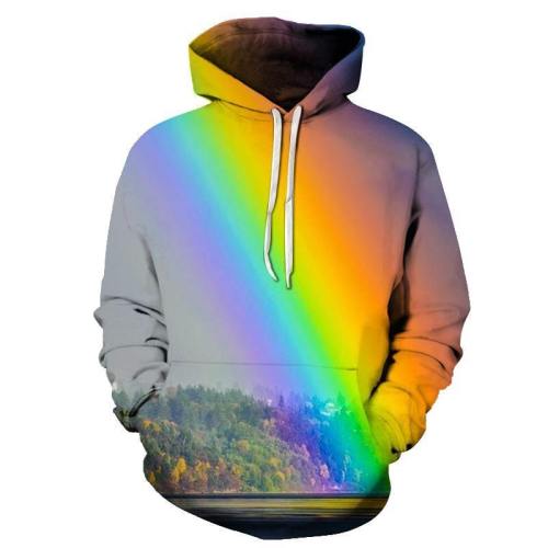 Colorful Rainbow 3D Hoodie Sweatshirt Pullover