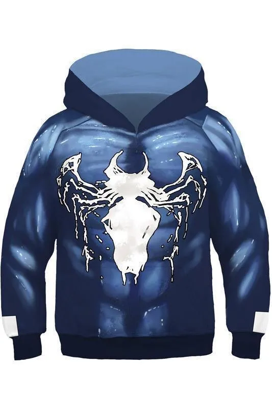 Kids Hoodie Venom Symbiote Pullover Sweatshirt Jacket For Boys