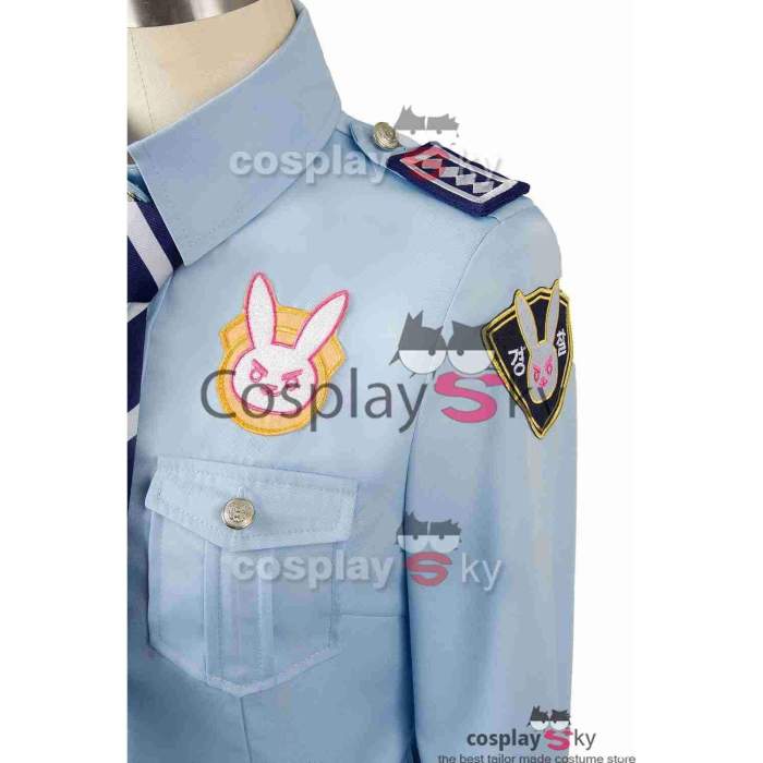 Overwatch D.Va Dva Hana Song Police Officer Uniform Cosplay Costume