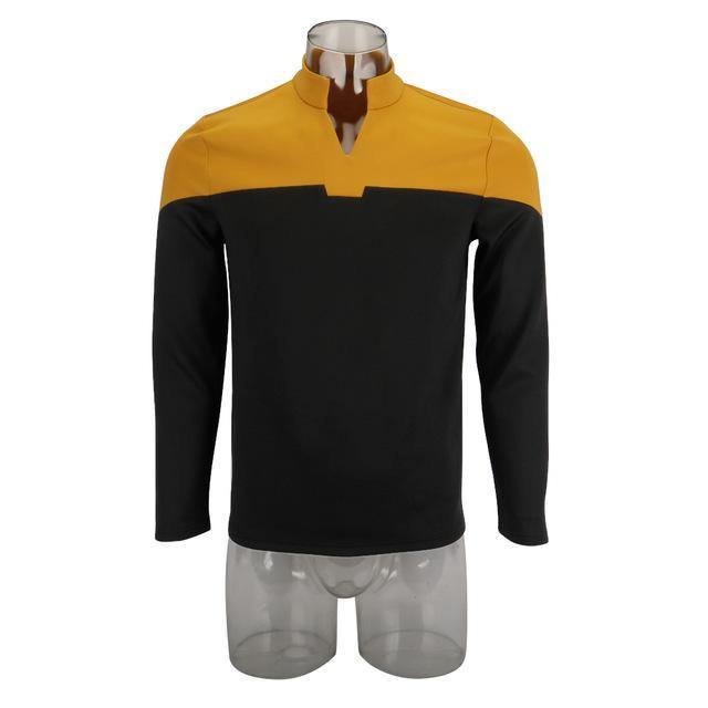 Cosplay  Star Picard Startfleet Uniform Trek New Engineering Gold Top Shirts St Costume Halloween Party Prop