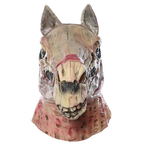 Halloween Horror Skull Horse Head Latex Helmet Cosplay Accessories