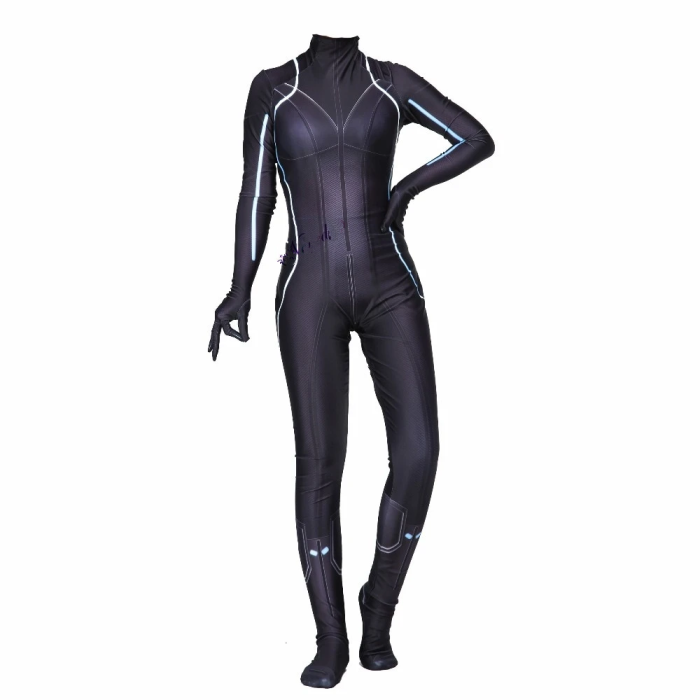 Sexy Black Widow Supergirl Jumpsuit Suit Adult Girls Cosplay Costume
