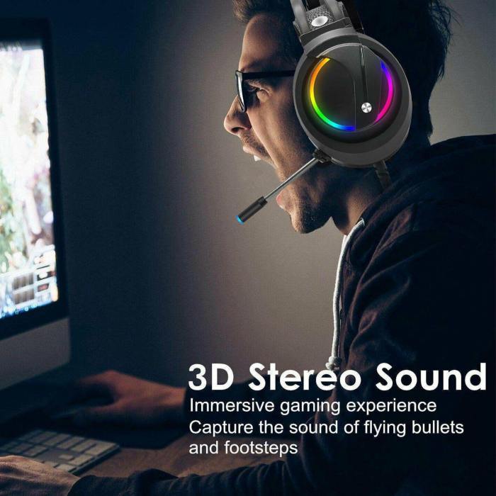 Rgb Gaming Headset 7.1 Surround Sound Gaming Mic Headphones