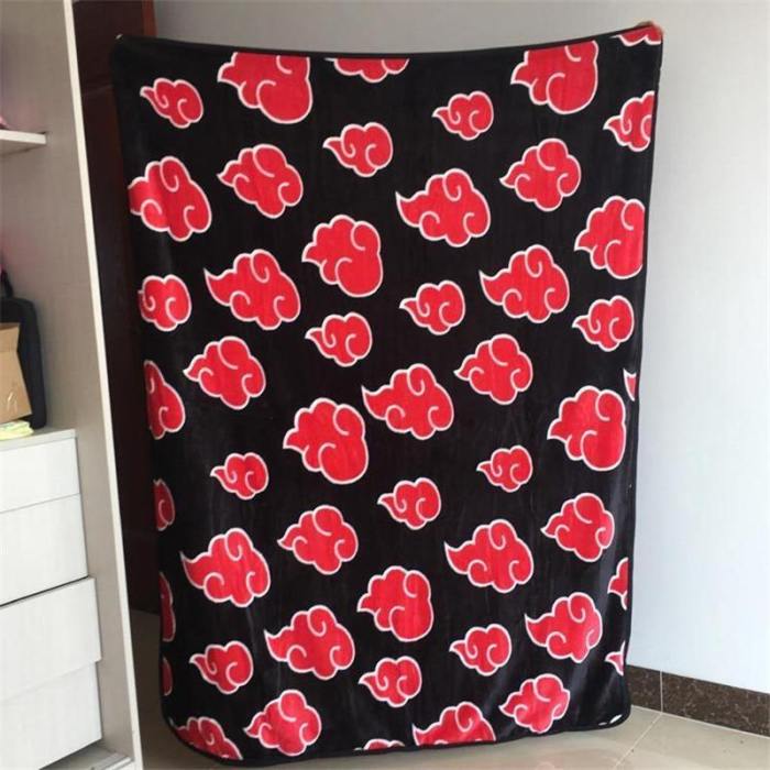 Naruto Akatsuki Red Cloud Blanket Cosplay Prop Flannel Fleece Sheet