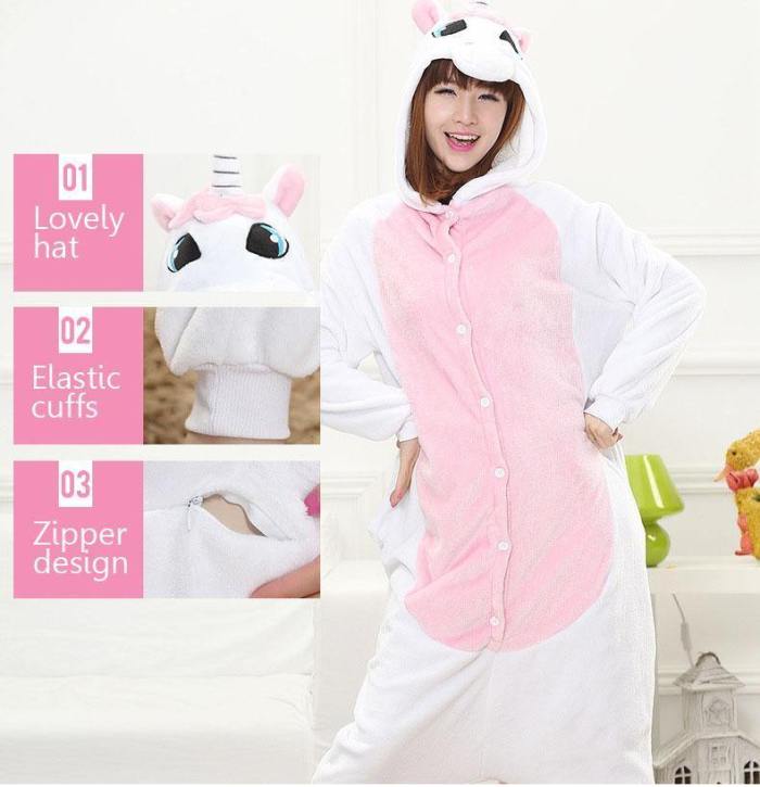 [22 Styles] Unicorn Monokuma Brown Bear Blue Shark Sloth Pajamas Pokemon Lemur Animal Kigurumi Onesies Cosplay