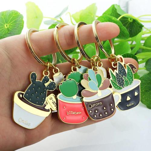 Lovely Potted Cactus Plant Keychain