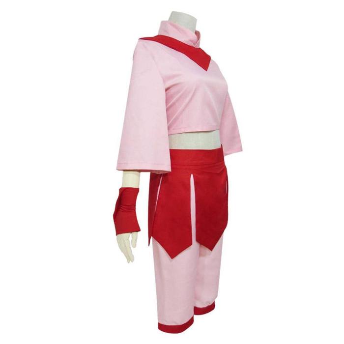 Anime Avatar The Last Airbender Ty Lee Adult Women Pink Dress Set Hanfu Halloween Carnival Wear Cosplay Costume