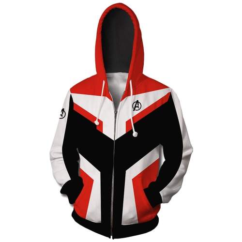 Teen Hoodie Avengers 4 Endgame Quantum Realm Suit Zip Up Jacket Sweatshirt For Adults Unisex