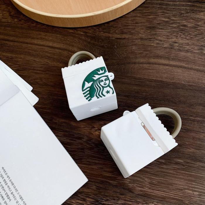 Starbucks Handbag Apple Airpods Protective Case Cover With Key Ring