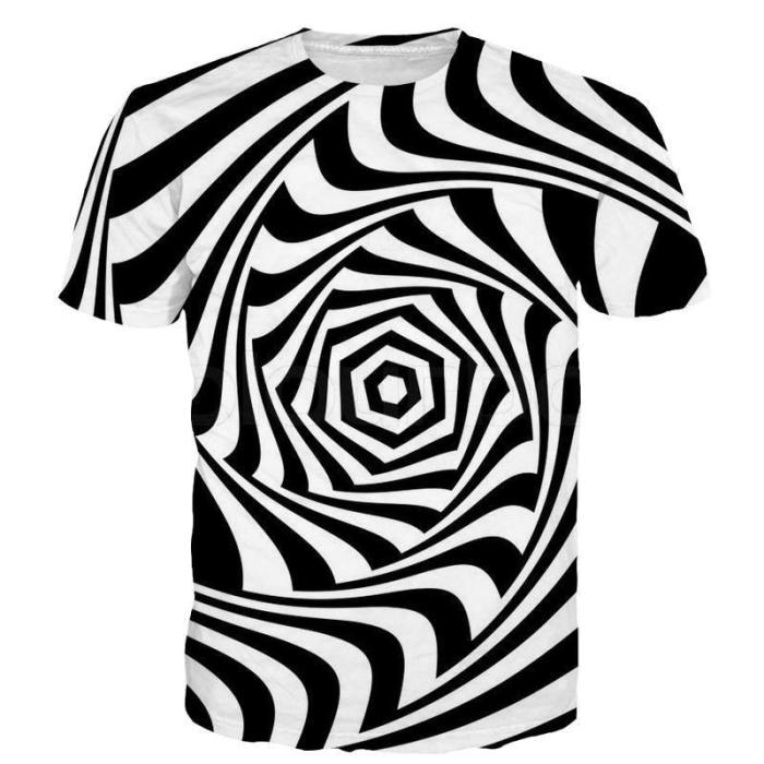 Black & White Hypnotic 3D T-Shirt V6