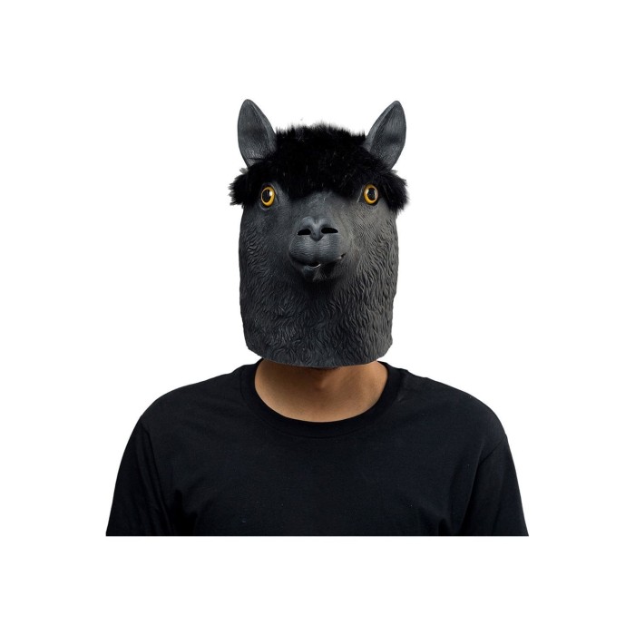 Black Alpaca Mask Halloween Animal Latex Masks Full Face Mask Adult Cosplay Props