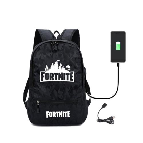 Fortnite Backpack School Bag Usb Charger