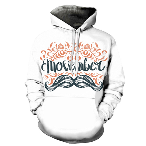 Orange Movember 3D Hoodie - Sweatshirt, Hoodie, Pullover