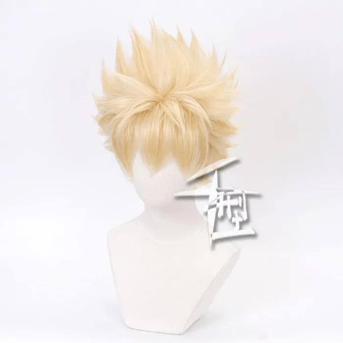 Cosplay Wig My Hero Academia Bakugou Katsuki Bakugo Short Linen Blonde Heat Resistant Baku No Hero Wig