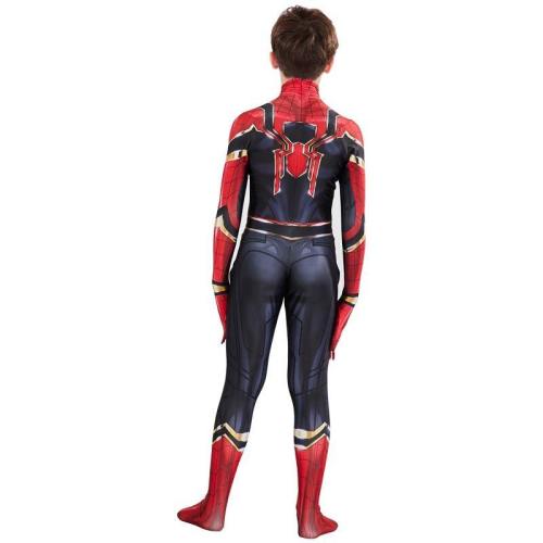 Kids Iron Spiderman Costume Cosplay Superhero Halloween Jumpsuit