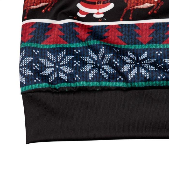 Mens Black Pullover Sweatshirt 3D Graphic Printing Merry Christmas Snowman Pattern