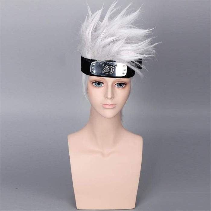 Anime NARUTO Hatake Kakashi Cosplay Wigs (Not Include Headwear ) Halloween,Party,Stage,Play Silver White Short Hair High quality