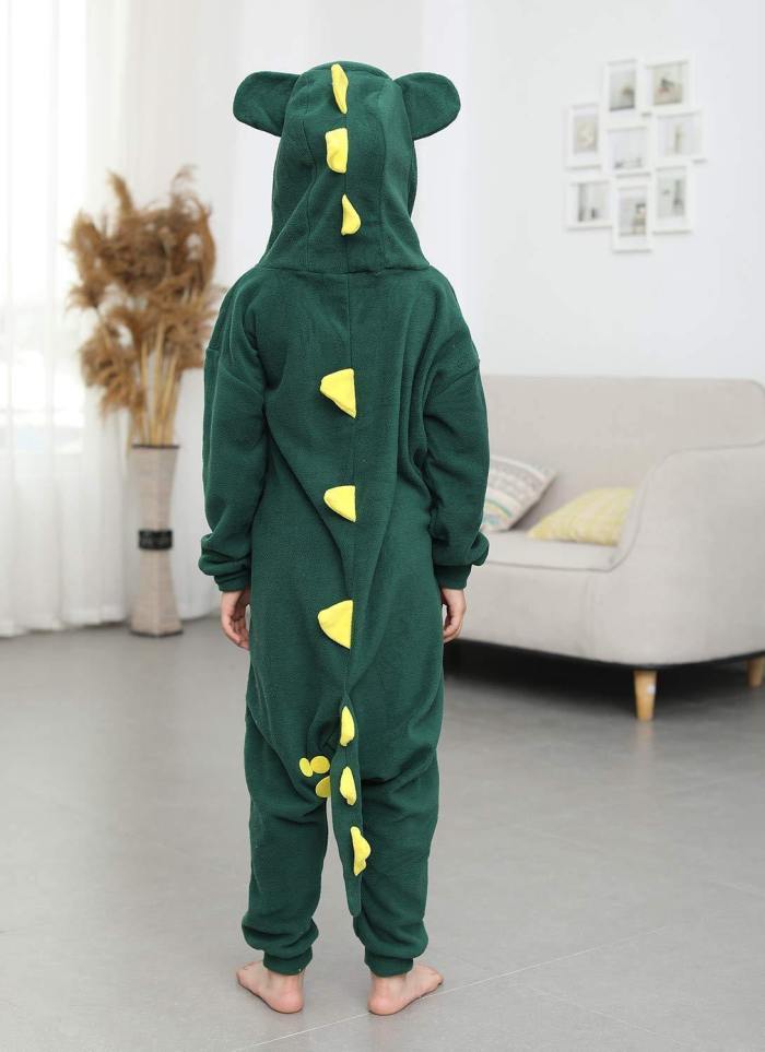 Kids Unisex Onesie Cosplay Pajamas Lovely Green Crocodile Costume