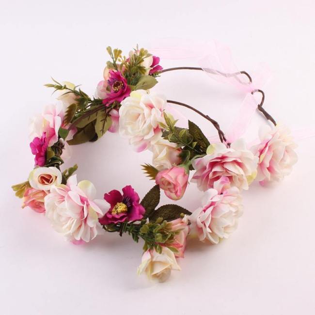 Kids And Monther Rose Flower Hairband Wreath Headdress Weave Garlands