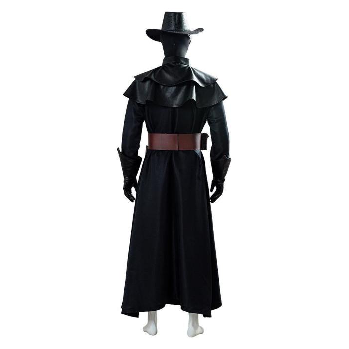 Plague Doctor Steampunk Bird Beak Mask Long Robe Cape Outfit Halloween Cosplay Costume