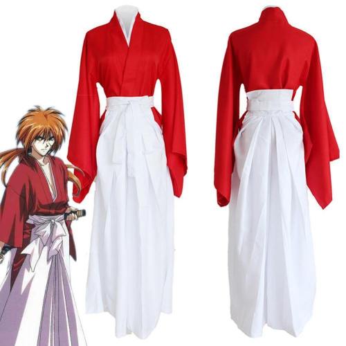 Rurouni Kenshin Kenshin Himura Red Kendo Kimono Cosplay Costume