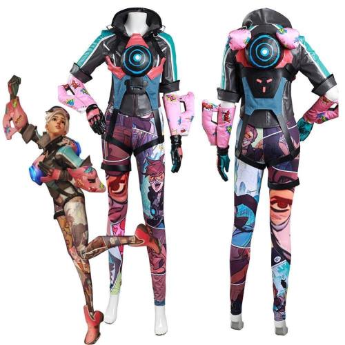 Overwatch Ow Tracer Women Top Pants Outfits Halloween Carnival Suit Cosplay Costume
