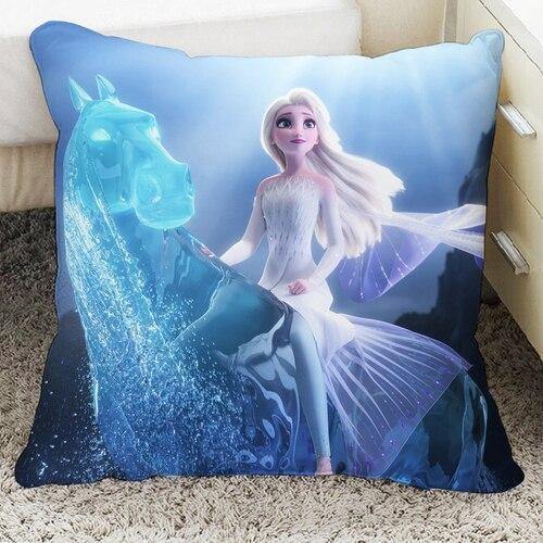 Frozen 2 Elsa Anna Cushion Bed Sofa Pillow Cover Girls Birthday Gifts