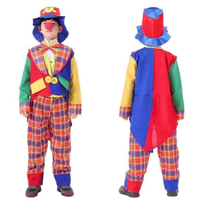 Halloween Carnival Cosplay Masquerade Circus Stage Kids Clown Costumes