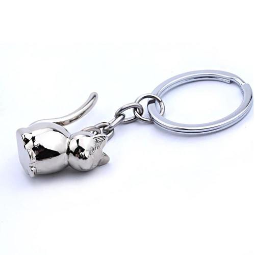 Sterling Silver Lucky Cat Keychain