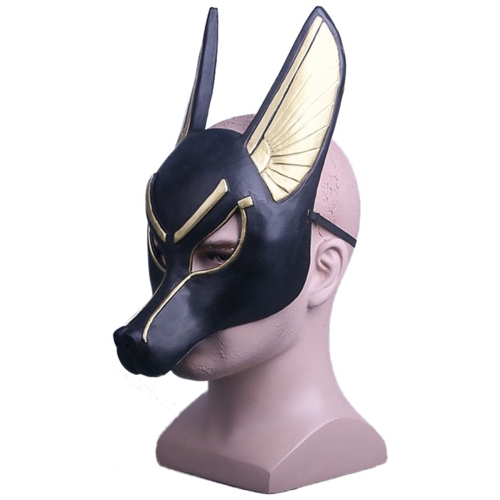 Anubis Mask Egyptian Jackal Dog Full Head Halloween Pvc Helmet Adults